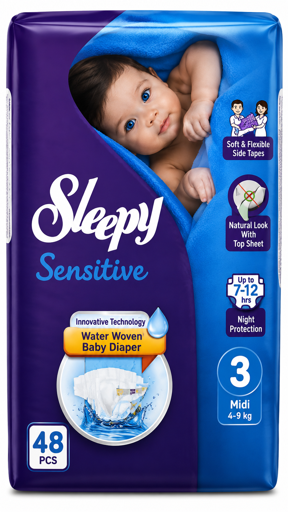 Sleepy Baby Diapers Midi 3 (4–9kg) 48pcs