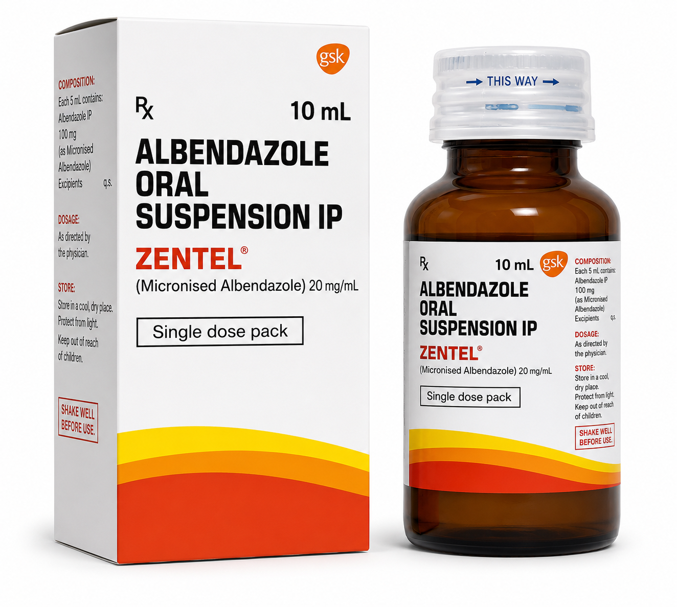 Zentel Albendazole Oral Suspension 400mg/10ml